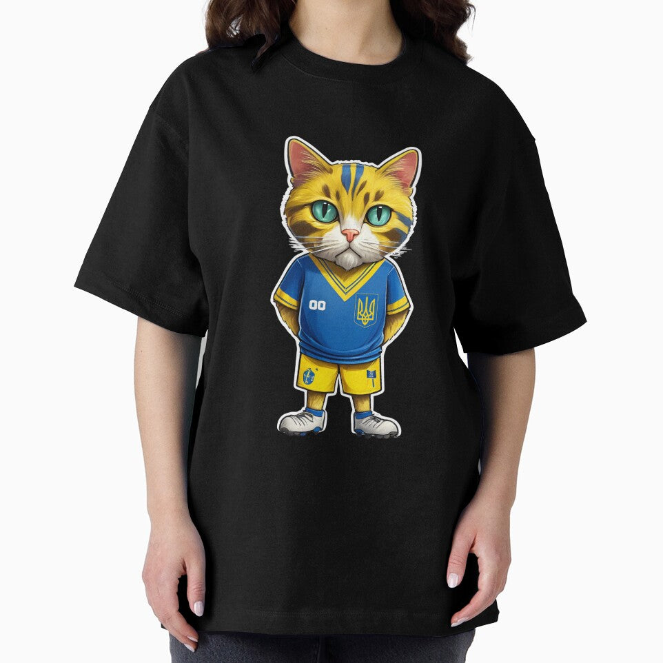 UKRAINE Sports Team: a Cat wearing colours of Ukrainian Flag D16 by PerfectDay2Play