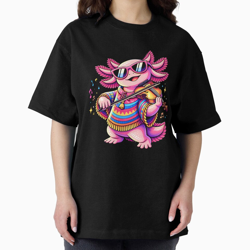 Artistic Axolotl Playing Violin – Elegant Pop Art Music Illustration by ColorSplash123
