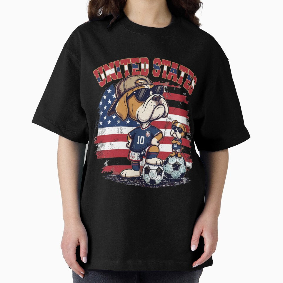 English Bulldog Soccer Duo - United States Team Mascots by lamiarte