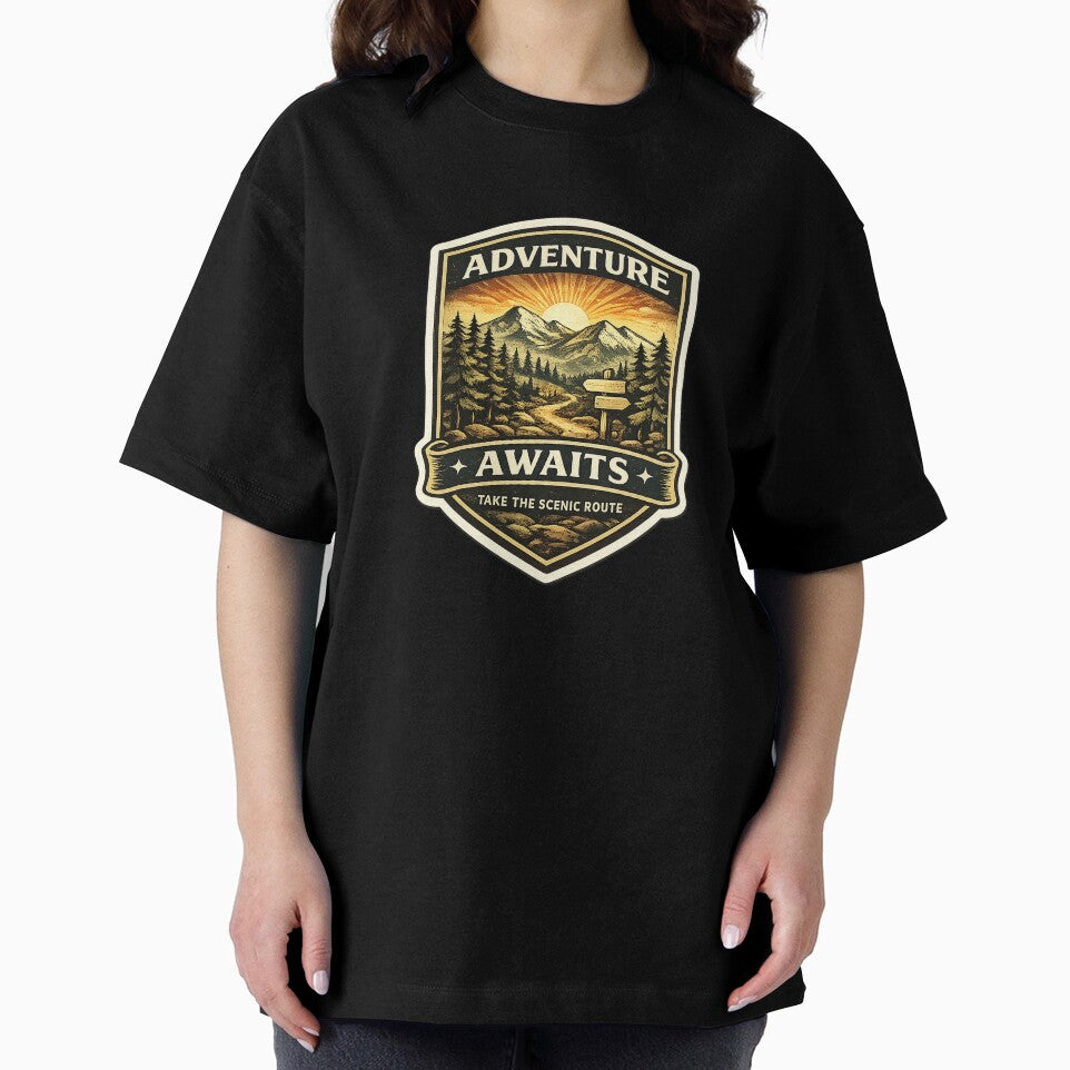 Adventure Awaits – Mountain Sunrise Trail Badge by D S DESIGNS