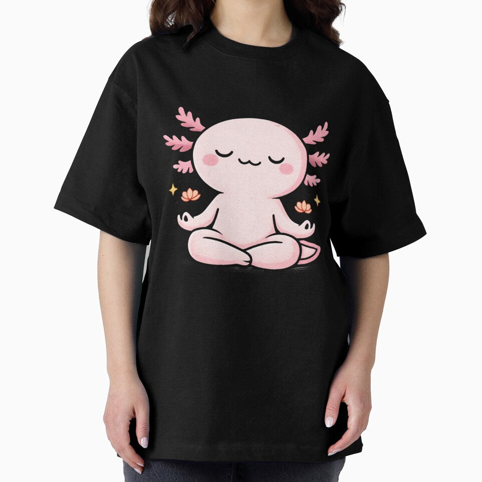 Yoga Axolotl – Cute Kawaii Meditating Axolotl Embroidery Style by ColorSplash123