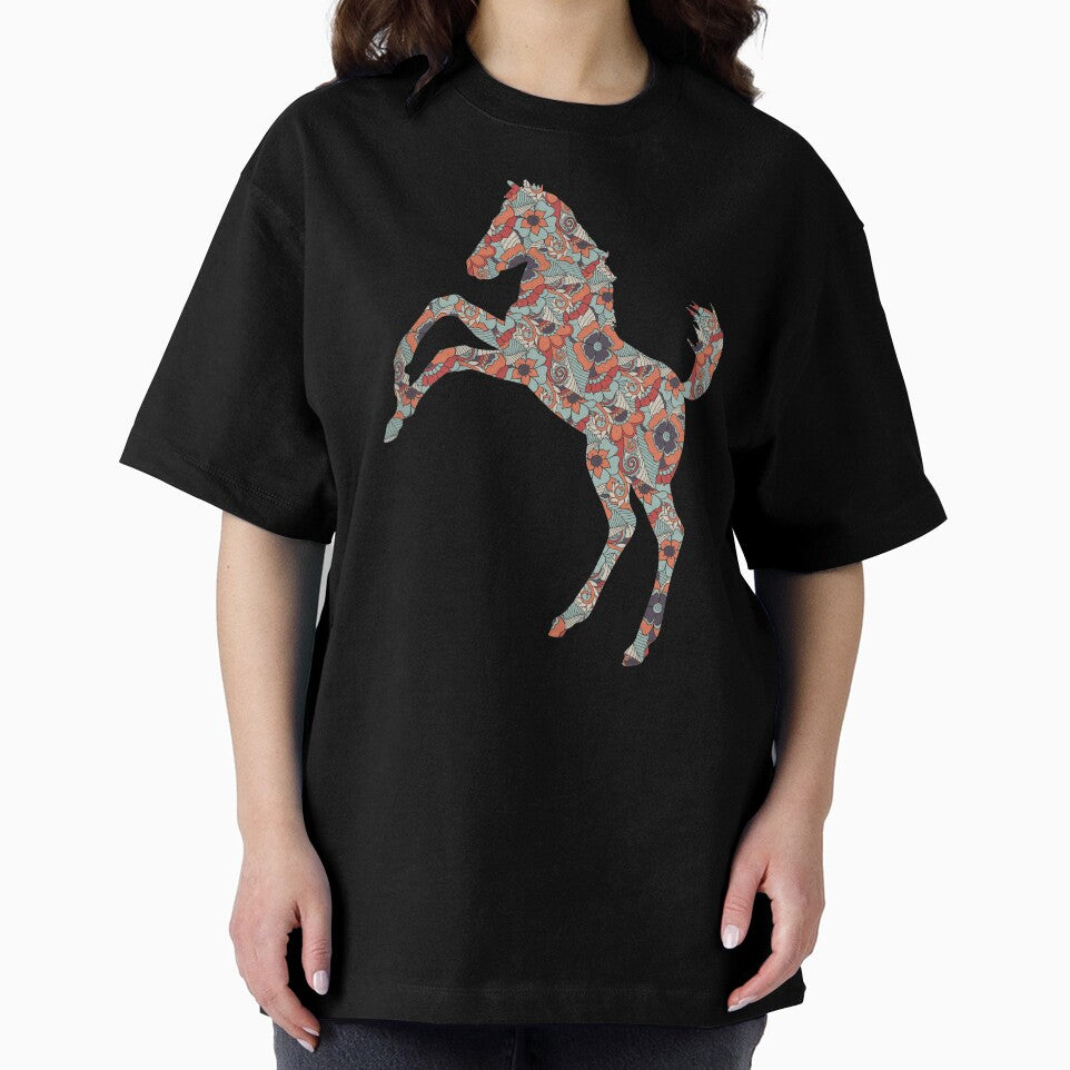 Mustang Horse Floral Pattern by SoccaTamam