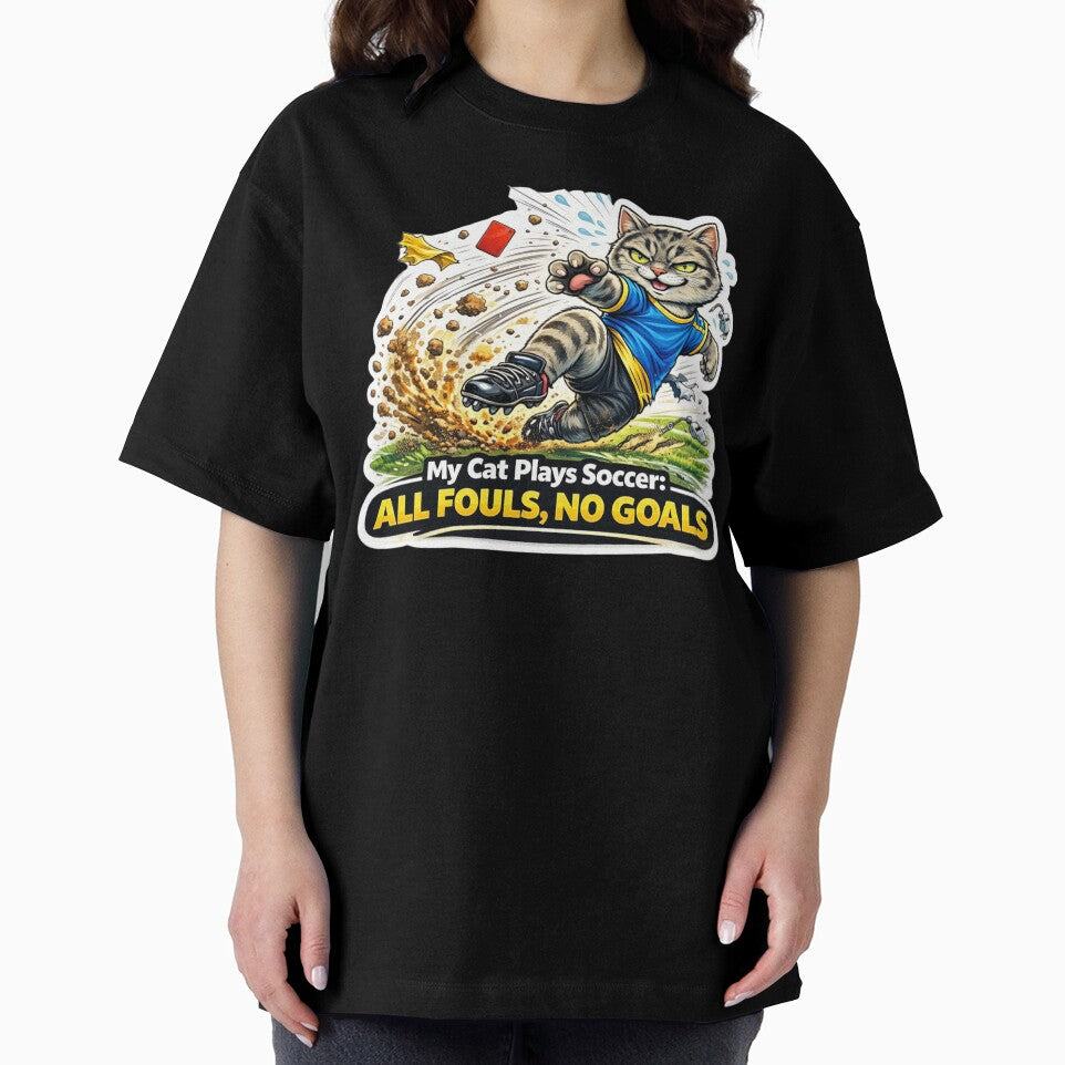 Funny Soccer Cat Shirt – All Fouls No Goals by Gentlestate