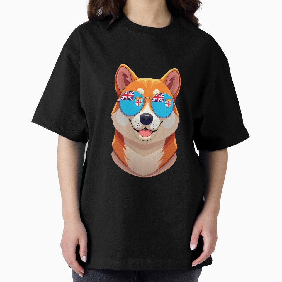 Vintage Patriotic Shiba Inu Fijian Flag by DreamBrushy
