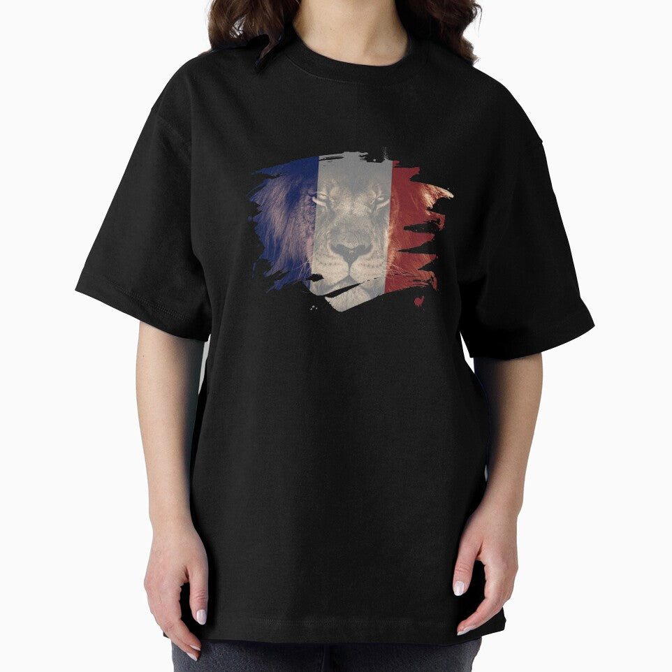 France Flag & African Lion Picture by ockshirts