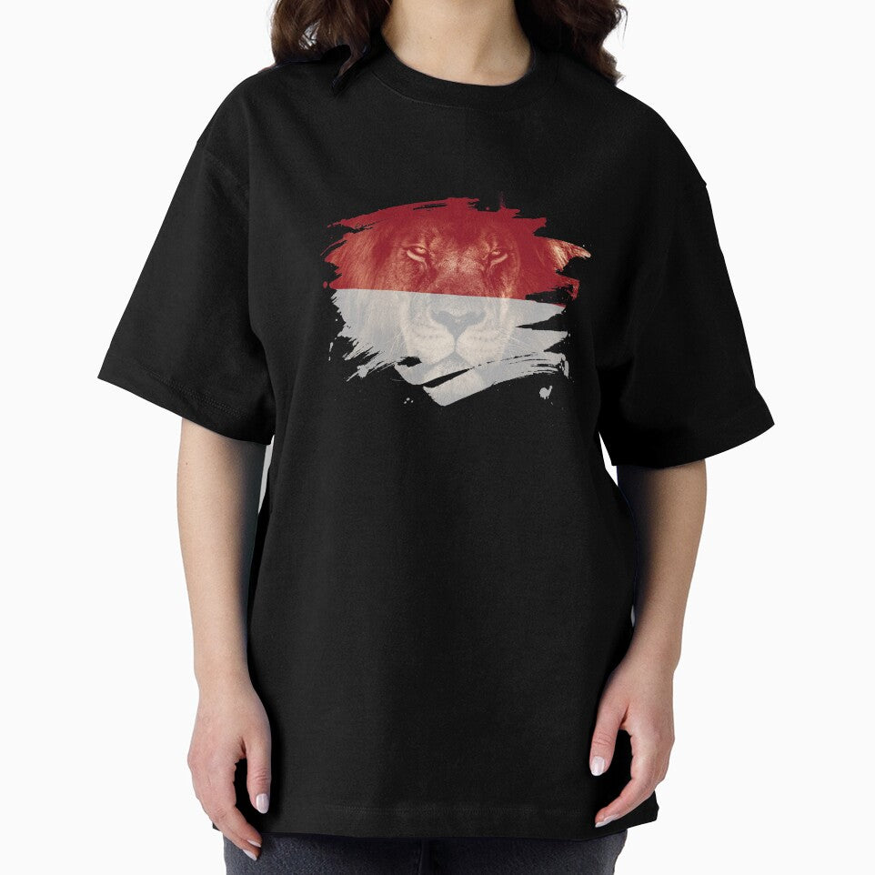 Indonesia Flag & African Lion Picture by ockshirts
