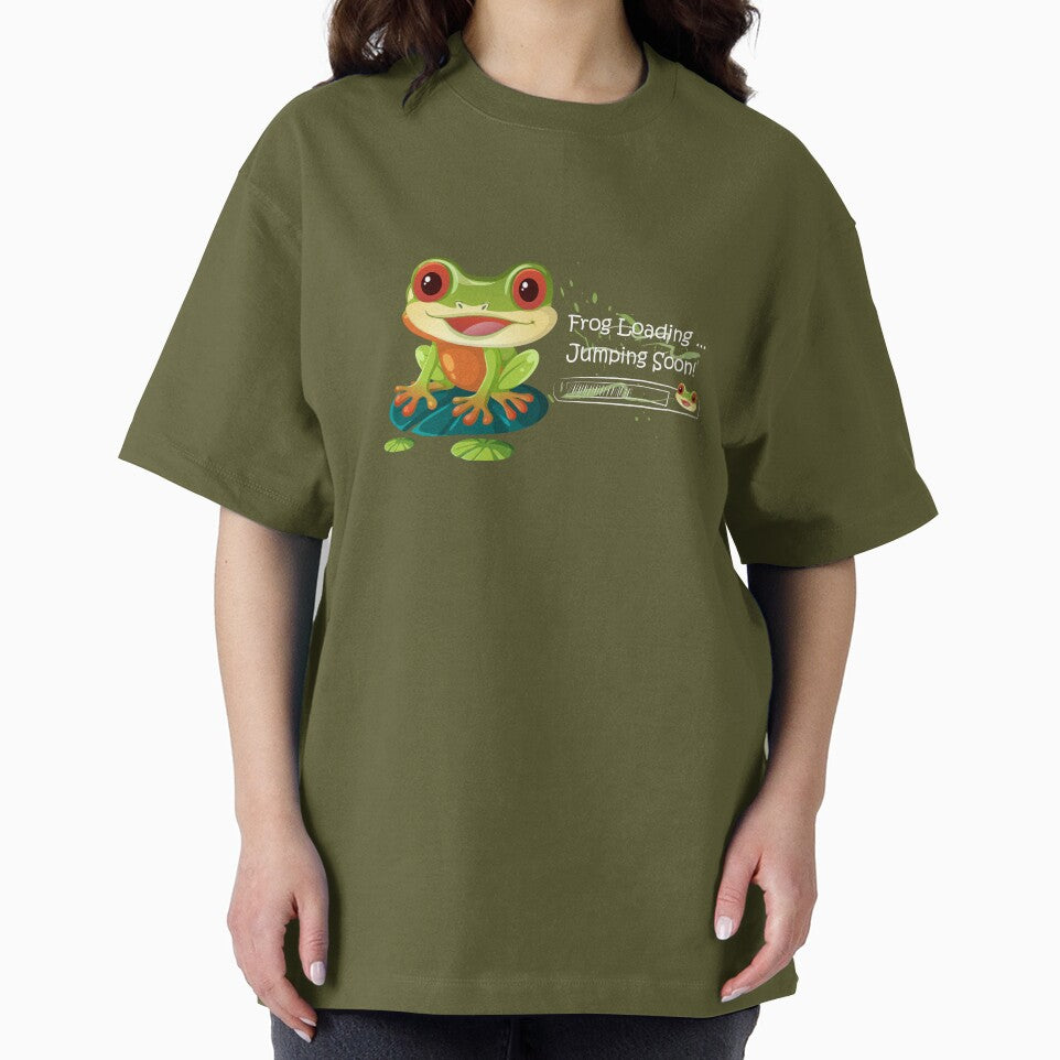 Frog Loading Jumping Soon – Kawaii Frog Meme Art by Dinaelsherkawy