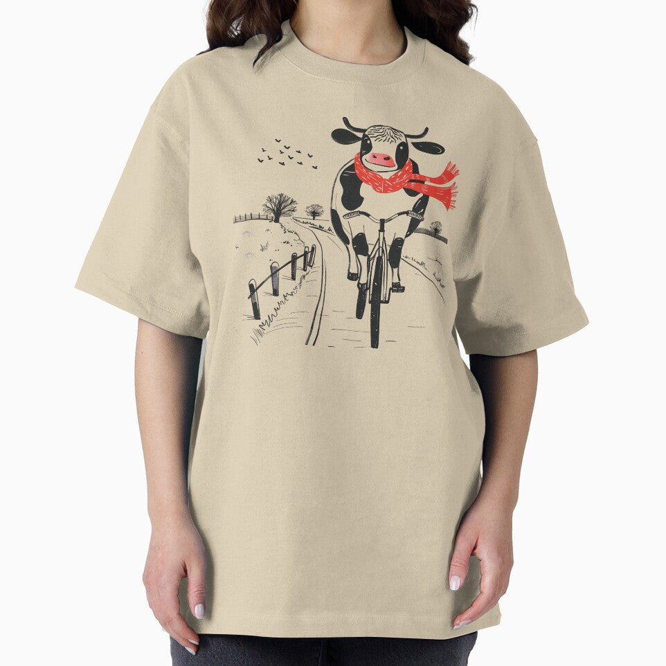 Rustic Ride: Cow in Red Scarf by NatureStyle555