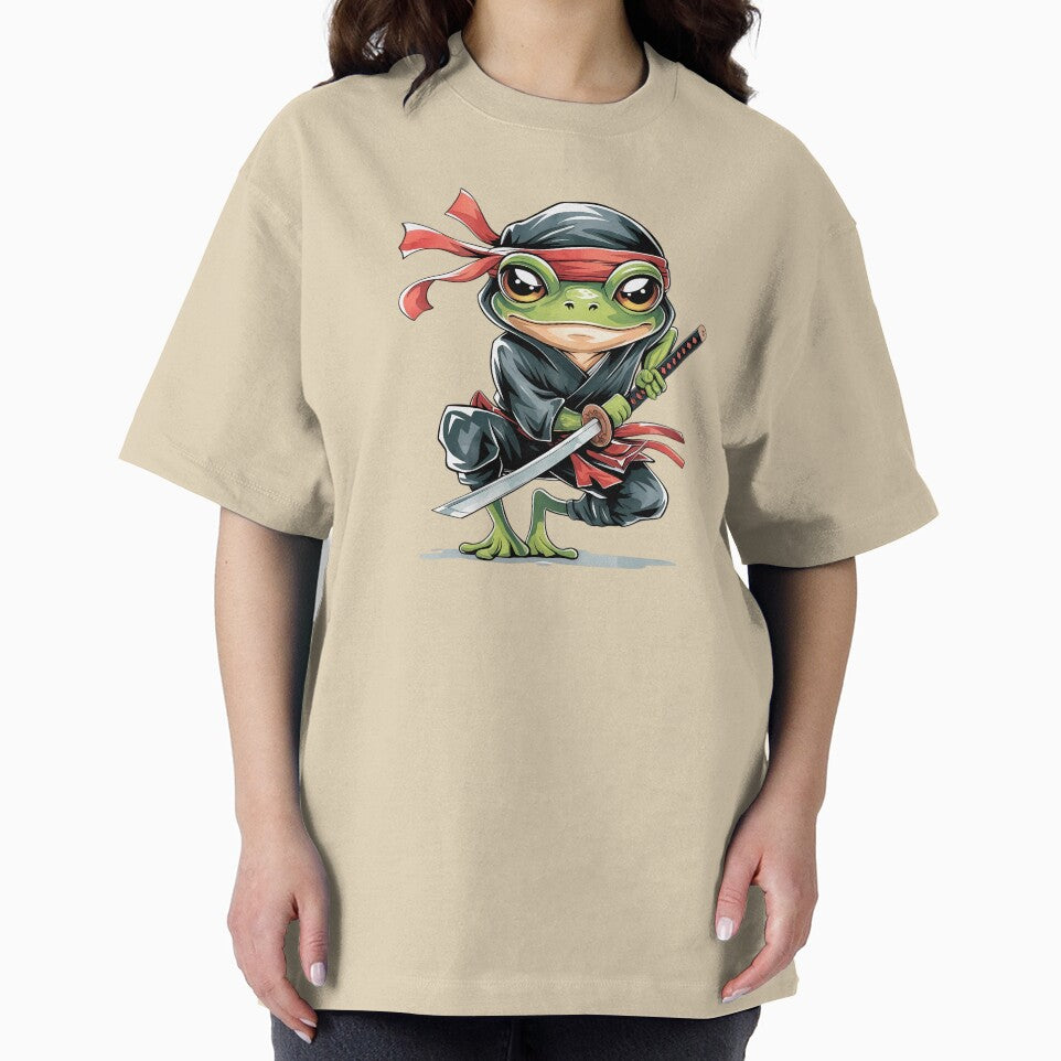 Cute Frog Ninja Kawaii Samurai Frog Cartoon Funny Animal Warrior Design by DNDU_Design