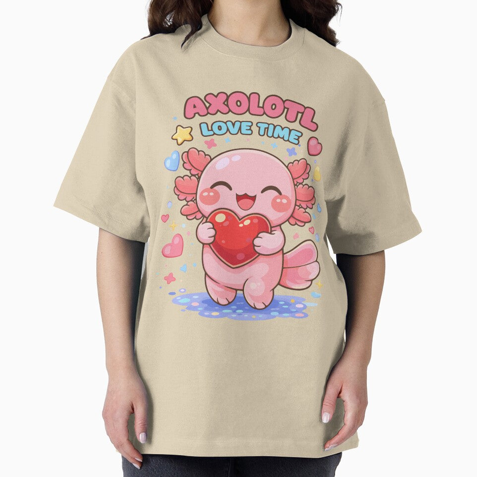 Cute Axolotl Love in Kawaii Funny Style by Sitchko