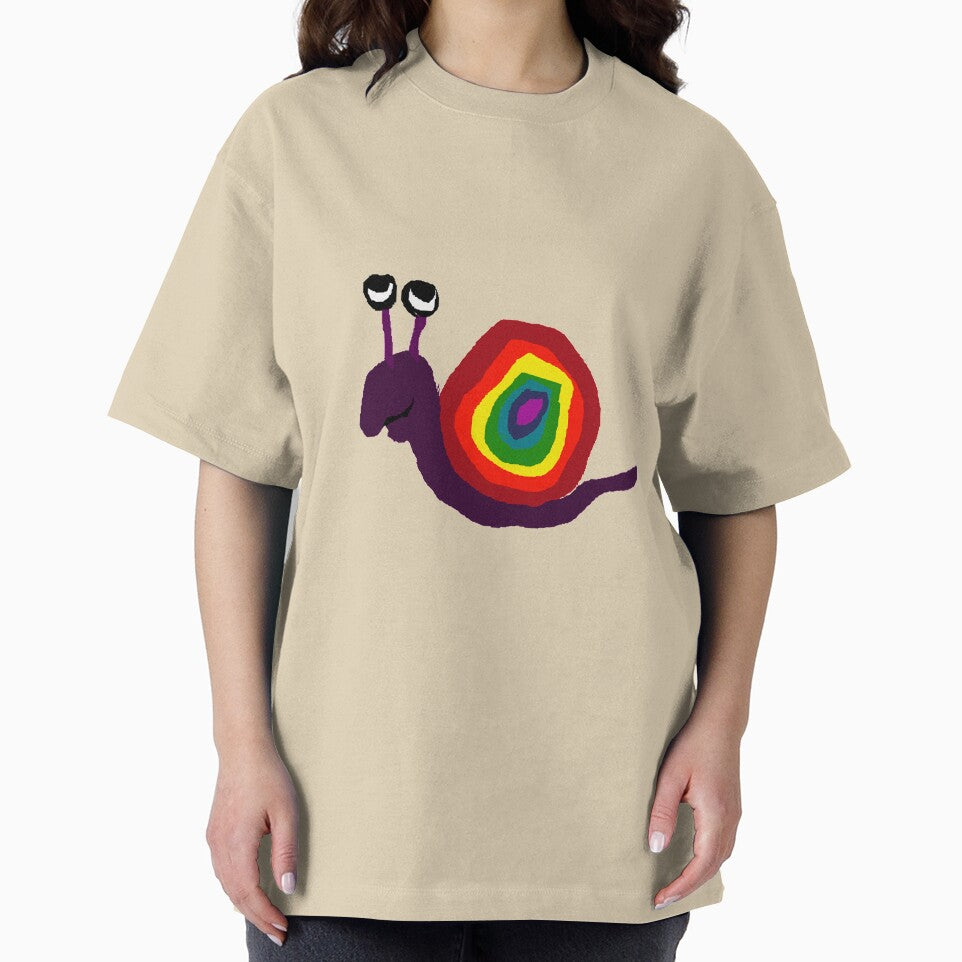 Funy Colorful Rainbow Snail Art Original by Nature's Fancy