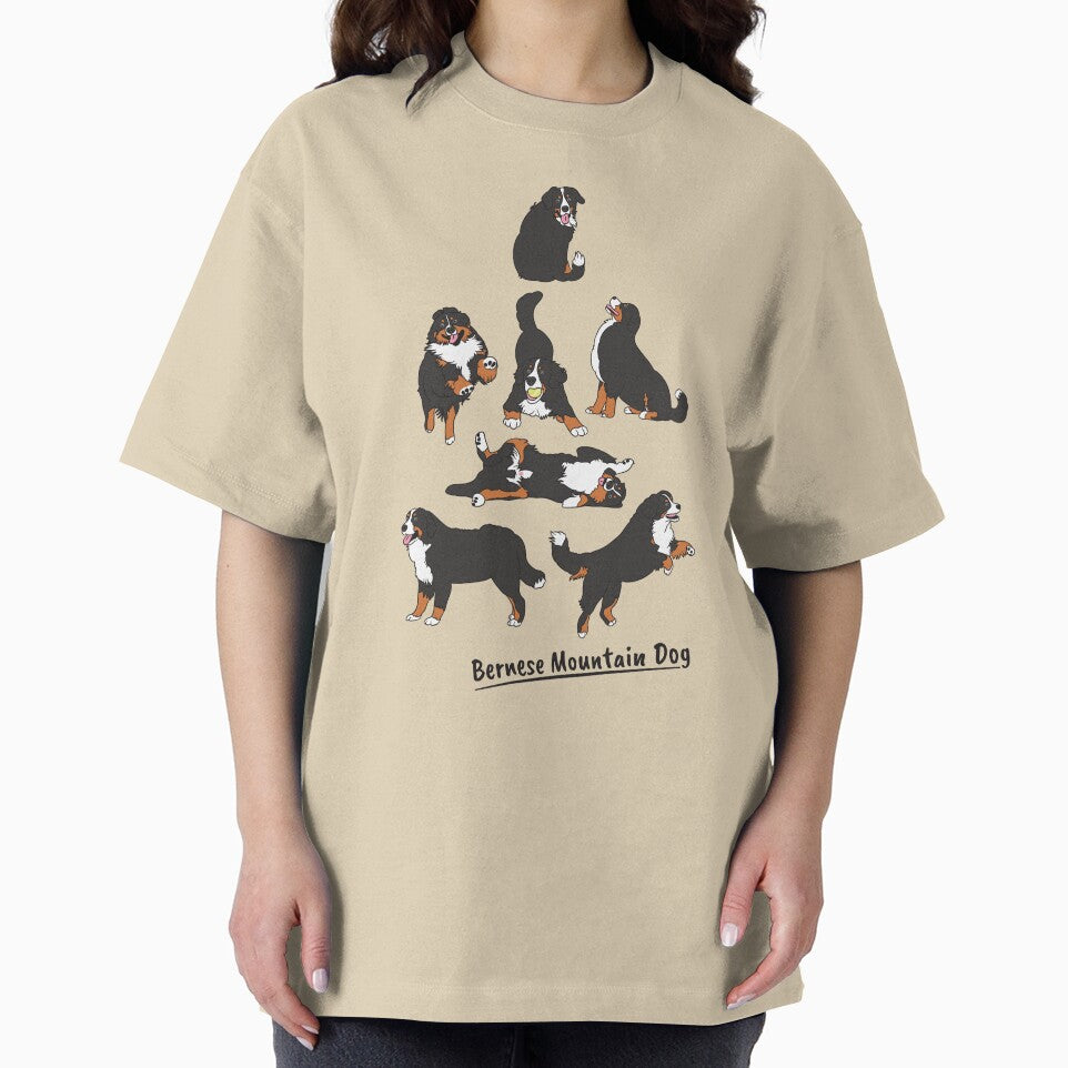 Playing Bernese Mountain Dog - Blue Background by Lulupainting