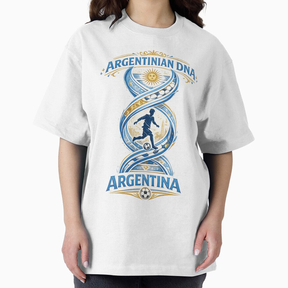 Football  Argentinian DNA T-Shirt | Argentina Soccer Fan Design by Atlas Ink Lab