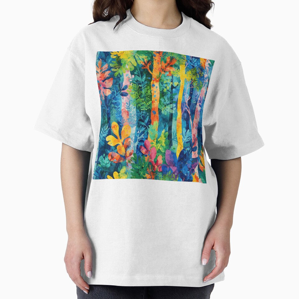 Colorful Watercolor Forest by tonymagnerart