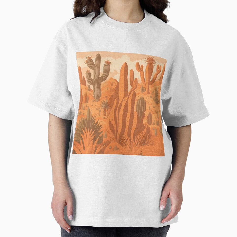 "Desert Dreams: Artwork with Seamless Patterns in Warm Sandy Tones and Cacti Accents by Best-Art-32
