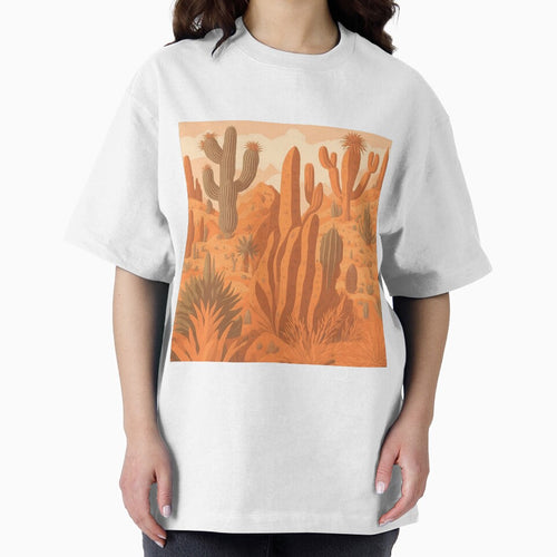 "Desert Dreams: Artwork with Seamless Patterns in Warm Sandy Tones and Cacti Accents by Best-Art-32