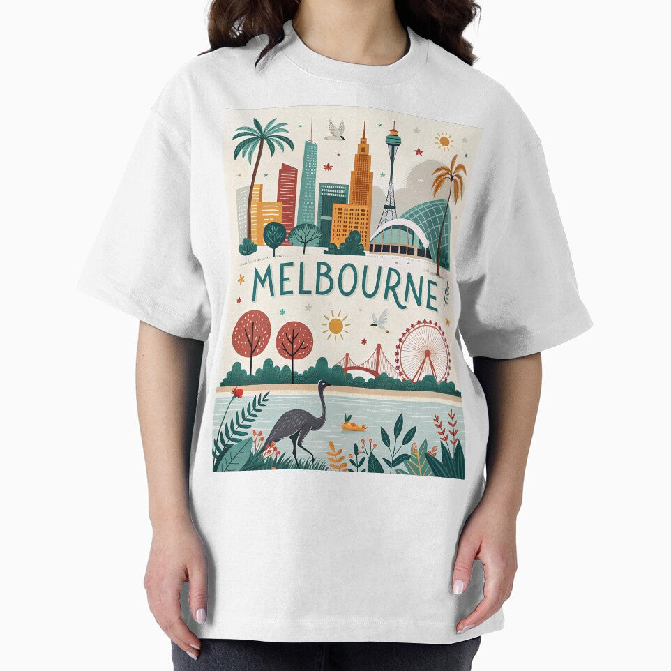 Colorful Melbourne Cityscape – Australia Nature & Landmarks Art by Witsprings