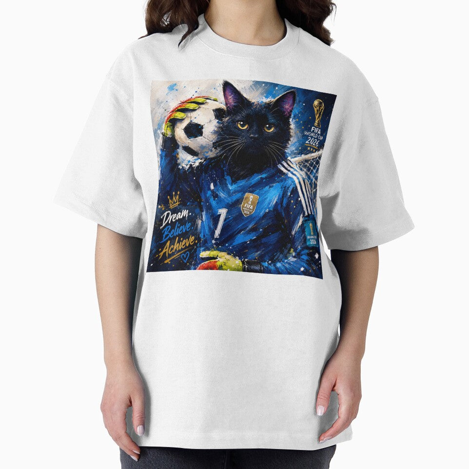 Soccer Goalkeeper Cat Art | Cute Black Cat Football Illustration | Sports Wall Decor by AbstractAuraArt
