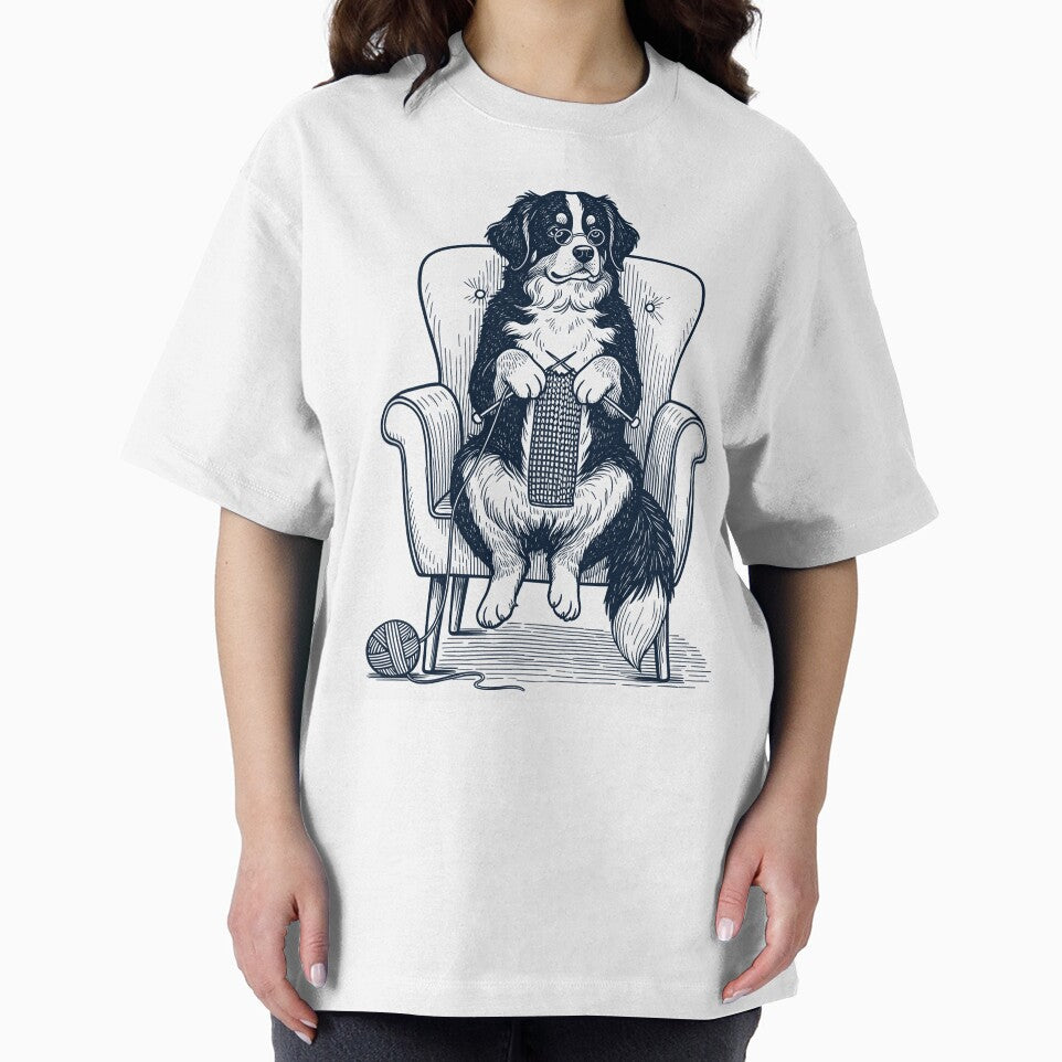 Vintage Bernese Mountain Dog Knitting Knit Gift Dog Lover by DoodleTortle