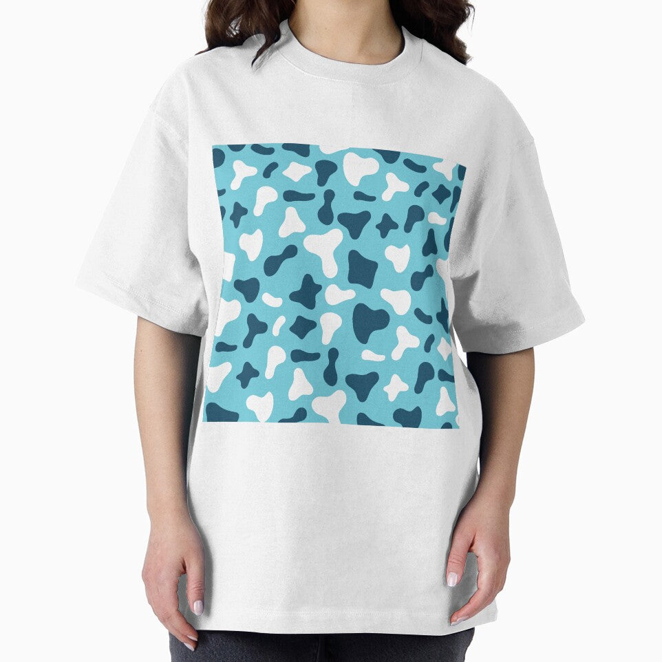 Royal Blue White Cow Pattern on Light Blue Cow | Holstein Cow Pattern by Cow-Print-Stuff