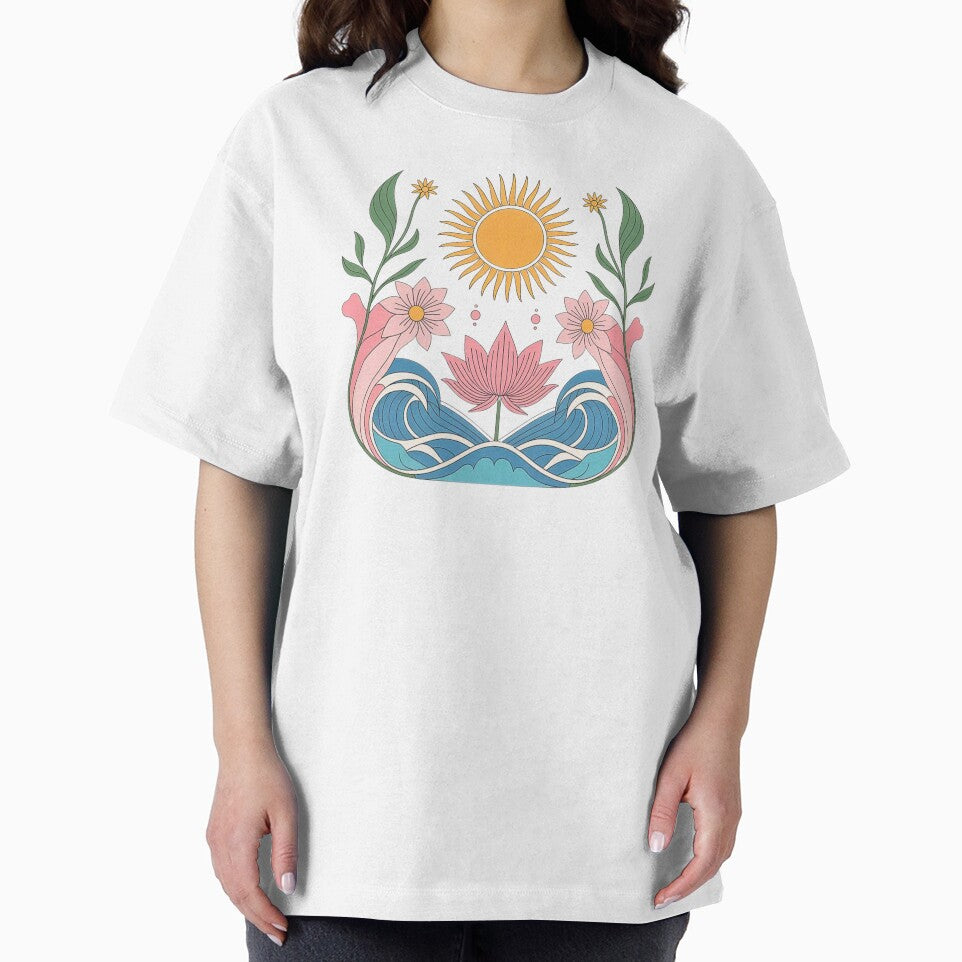 Boho Lotus Ocean Waves by VibrArtco