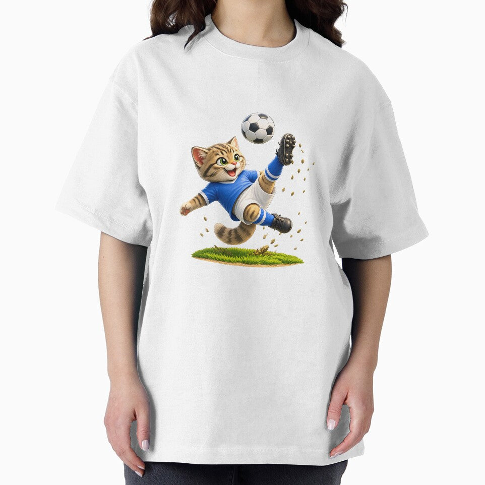 Cute Soccer Cat Bicycle Kick Design - Funny Football Kitten by XingXingJia