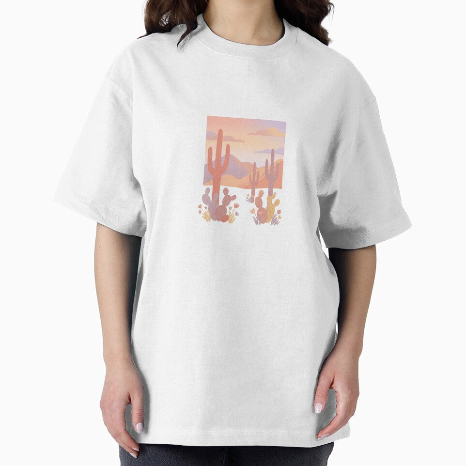 Pastel Desert Sunset Saguaro Cactus Southwestern Dreamy Landscape Wall Art by Maxbevier