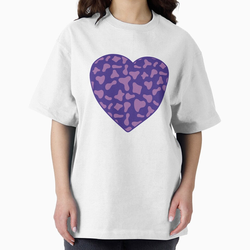Violet Cow Pattern on Purple Cowhide | Purple Cow Skin Heart by Cow-Print-Stuff
