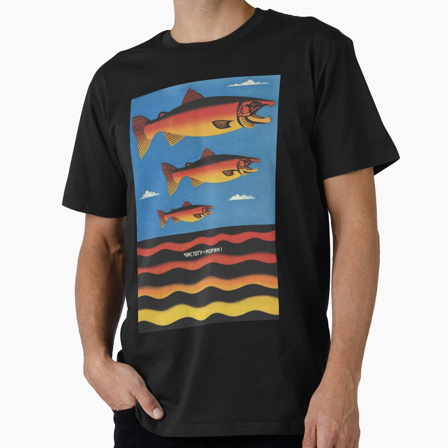 Environmental USSR Soviet Union propaganda poster - Fish, rivers, sea by FRFISouthLondon