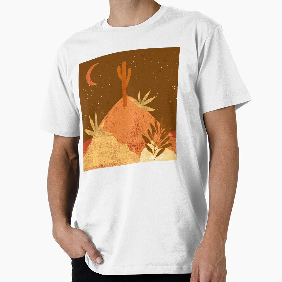 Desert chic hills cactus and moon red brown orange and tan by DemonicGloom