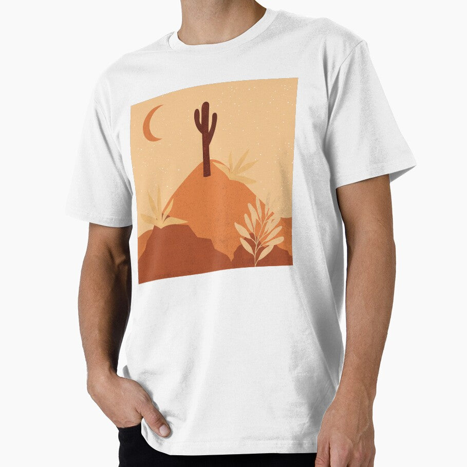 Desert chic hills cactus and moon by DemonicGloom