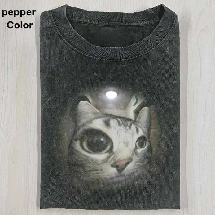 strange cat Graphic T-shirt, cotton cat funny T-shirt, Retro Funny Vintage Tee, Unisex Meme Cringe Funny Dumb Shirt,...