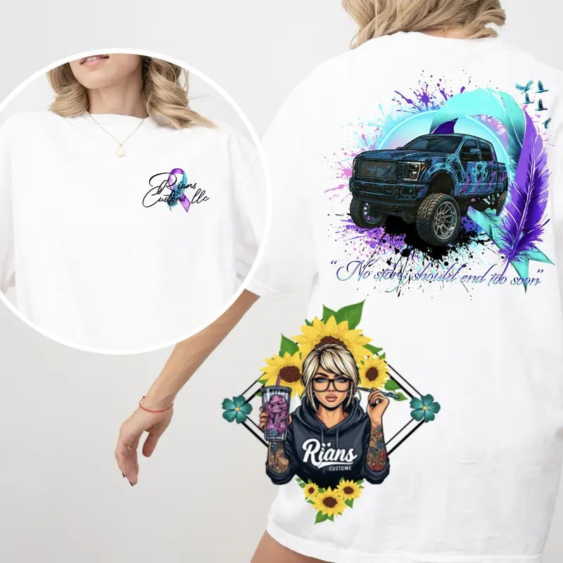sui$ide Awareness F350 truck edition Unisex Comfort Colors Tshirt Hoodie, Sweatshirt | UrbanDripWear.com