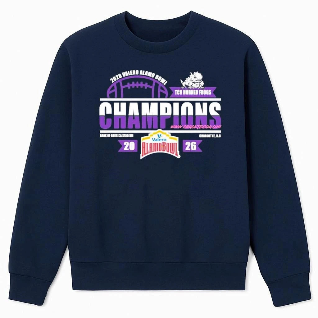 TCU Horned Frogs Football 2025 Valero Alamo Bowl Champions Locker Room Shirt