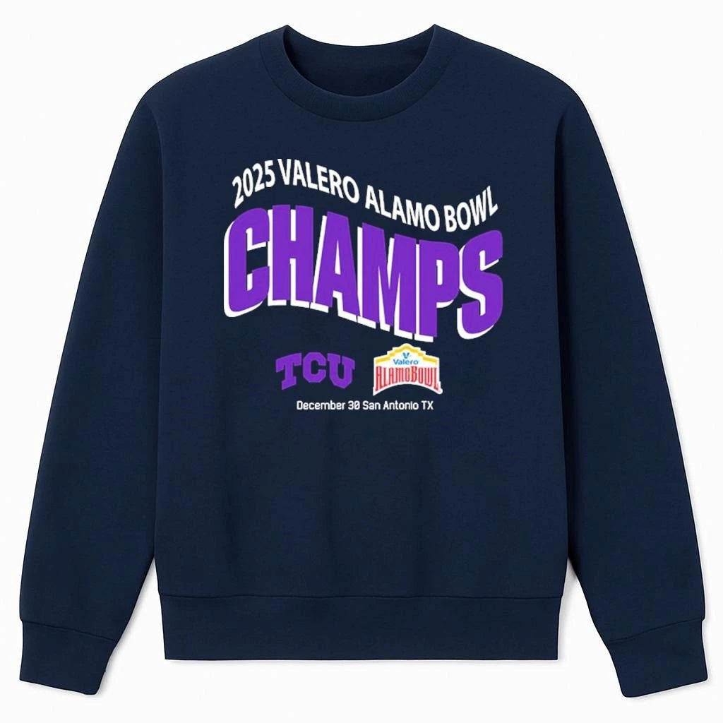 TCU Horned Frogs Football 2025 Valero Alamo Bowl Champions On December 30 In San Antonio TX Shirt