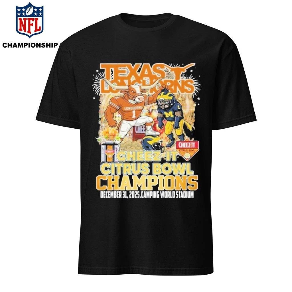 Texas Longhorns Football Cheez-It Citrus Bowl Champions 2025 Mascot Shirt