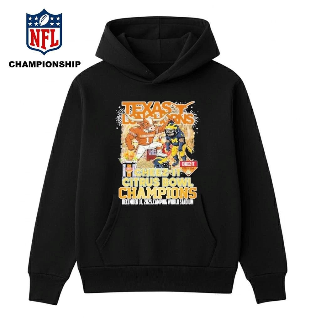 Texas Longhorns Football Cheez-It Citrus Bowl Champions 2025 Mascot Shirt