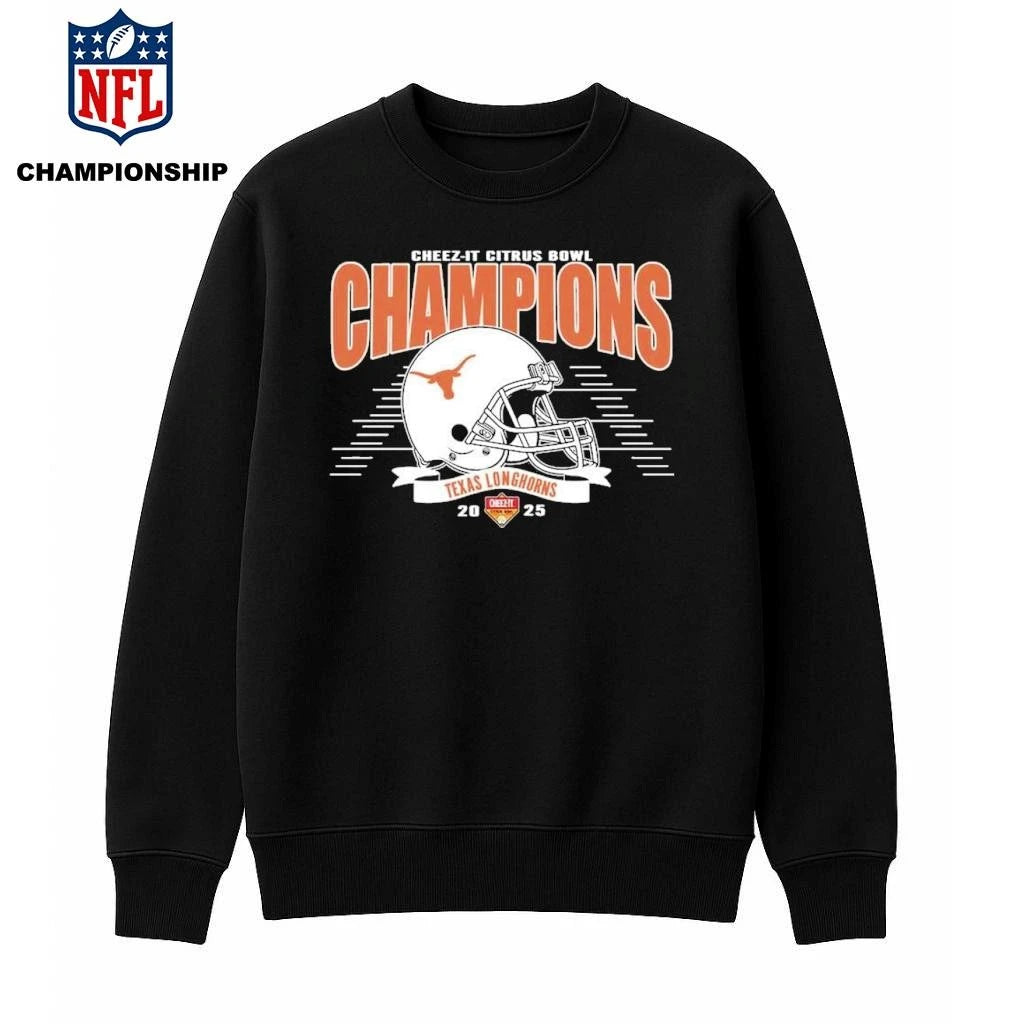 Texas Longhorns Football Claim Champions 2025 Cheez-It Citrus Bowl Black Shirt