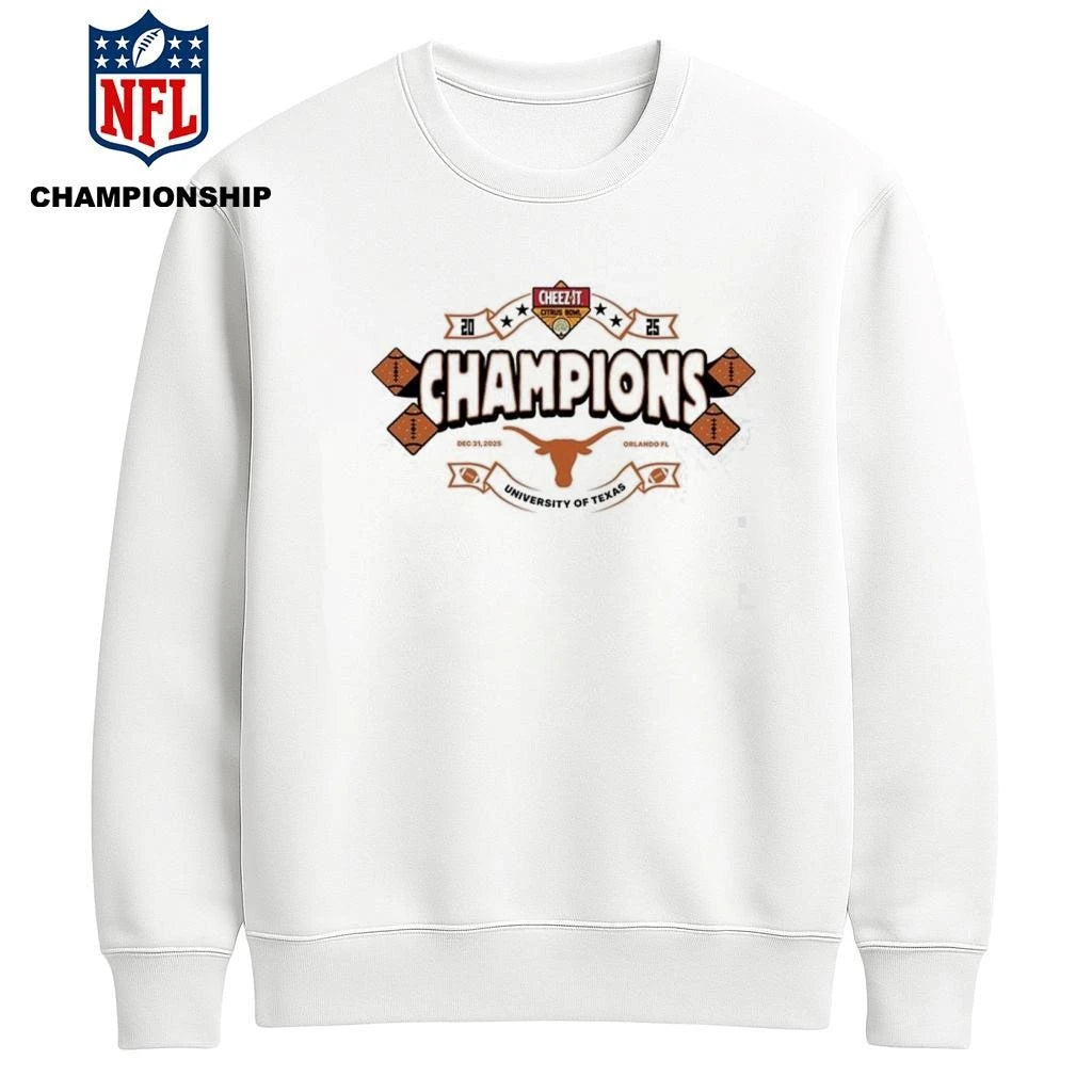 Texas Longhorns White 2025 Cheez-It Citrus Bowl Champions Shirt