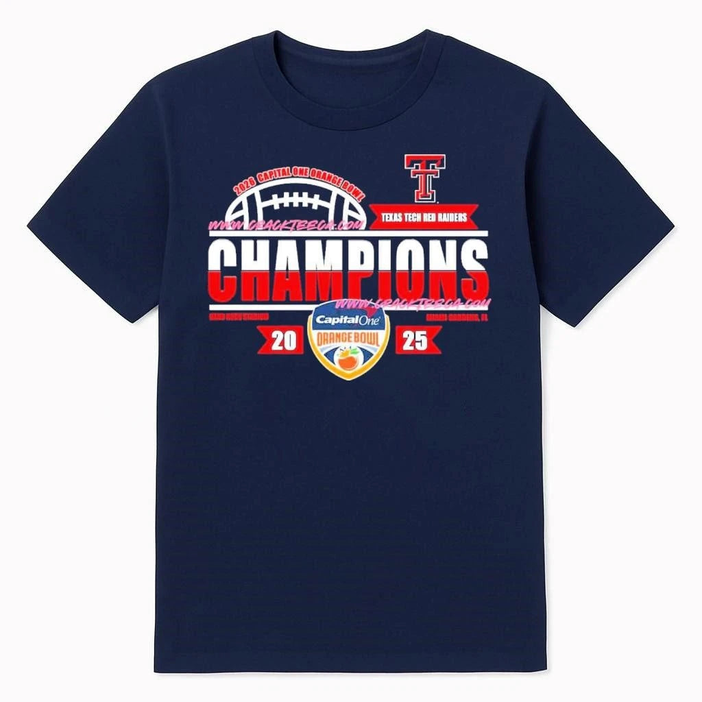 Texas Tech Red Raiders 2026 Capital One Orange Bowl Champions Locker Room Shirt