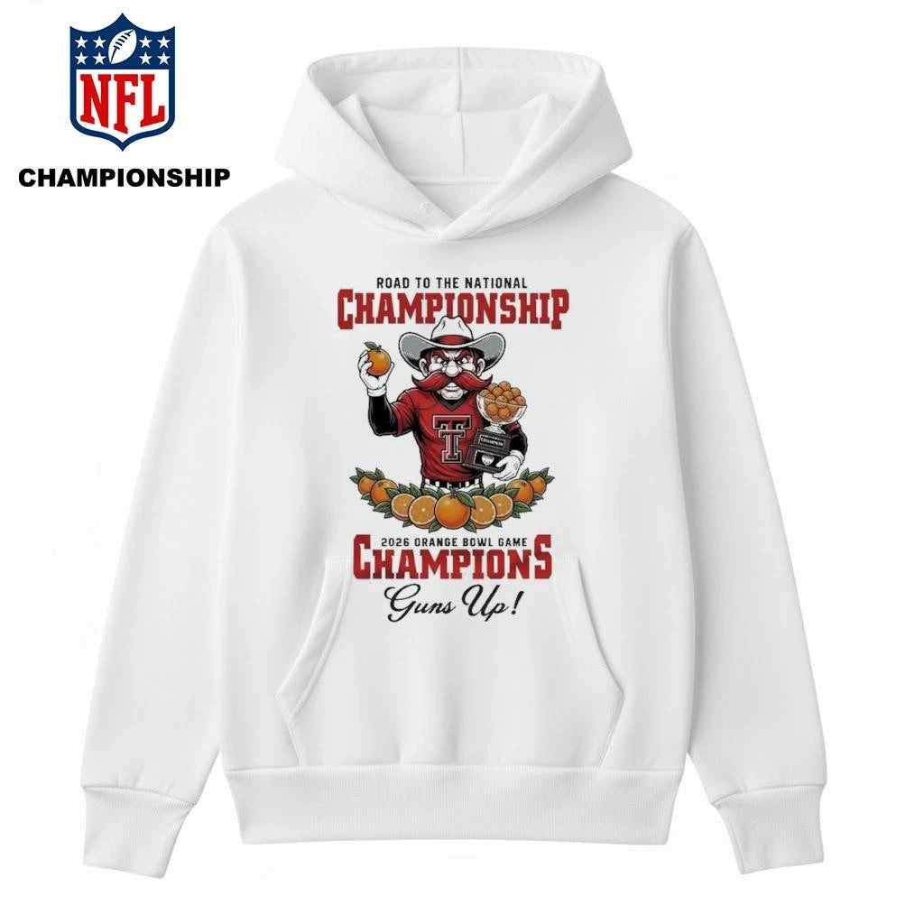 Texas Tech Red Raiders 2026 NCAA Orange Bowl Game Champions Mascot Shirt