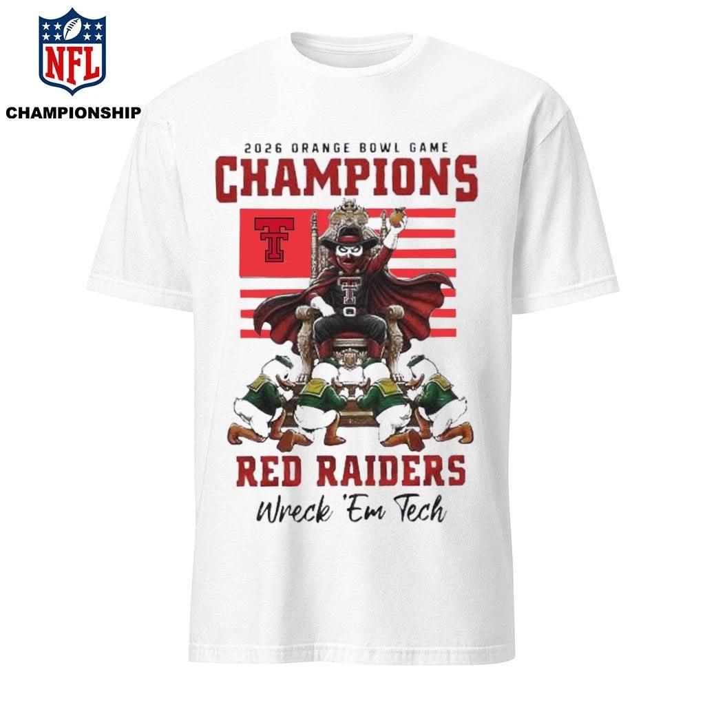 Texas Tech Red Raiders NCAA 2026 Orange Bowl Game Champions Mascot Shirt