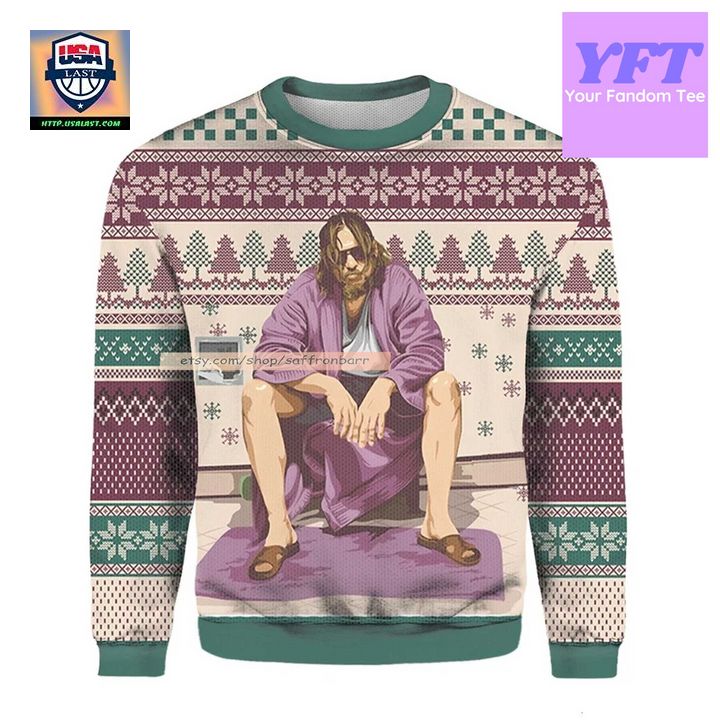 The Big Lebowski Jeff Bride John Good Signatures 3d Ugly Christmas Sweater