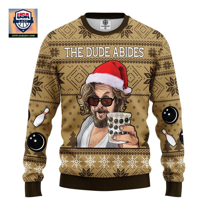 The Big Lebowski The Dude Abides Ugly Christmas Sweater Amazing Gift Idea Thanksgiving Gift