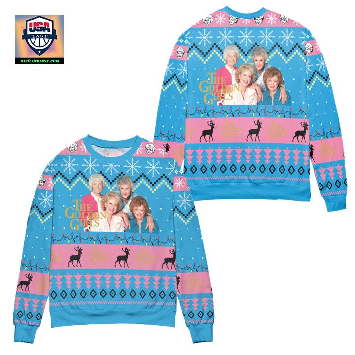 The Golden Girls Character Ugly Christmas Sweater Blue
