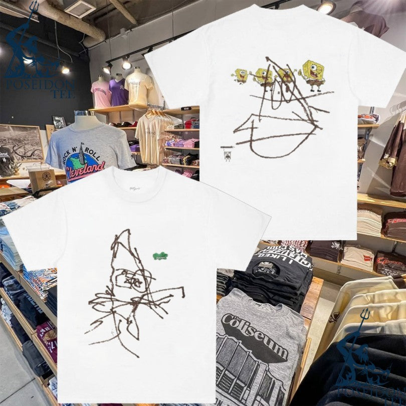 Travis Scott Cj X Spongebob Doodlebob T-shirt