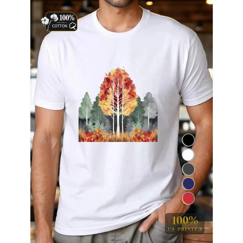 tree with autumn leaves Pure Cotton Men's Tshirt Comfort Fit Made in USA Hoodie, Sweatshirt | UrbanDripWear.com