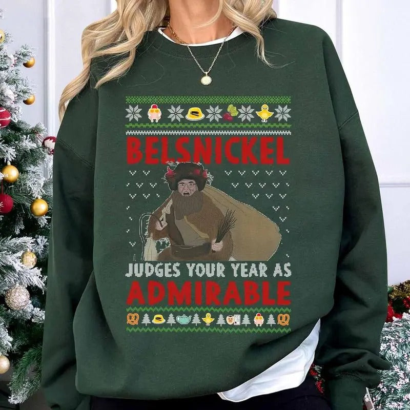 Belsnickel Judges Your Year As Admirable Christmas Sweatshirt/hoodie/tshirt, Dwight Schrute Shirt, The Office Shirt,...
