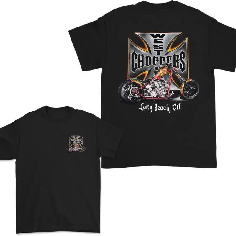 West Coast Choppers 2 Sided sweatshirt/hoodie/tshirt, Long Beach CA Motorcycle T-shirt, Casual Women's Shirt and Men...