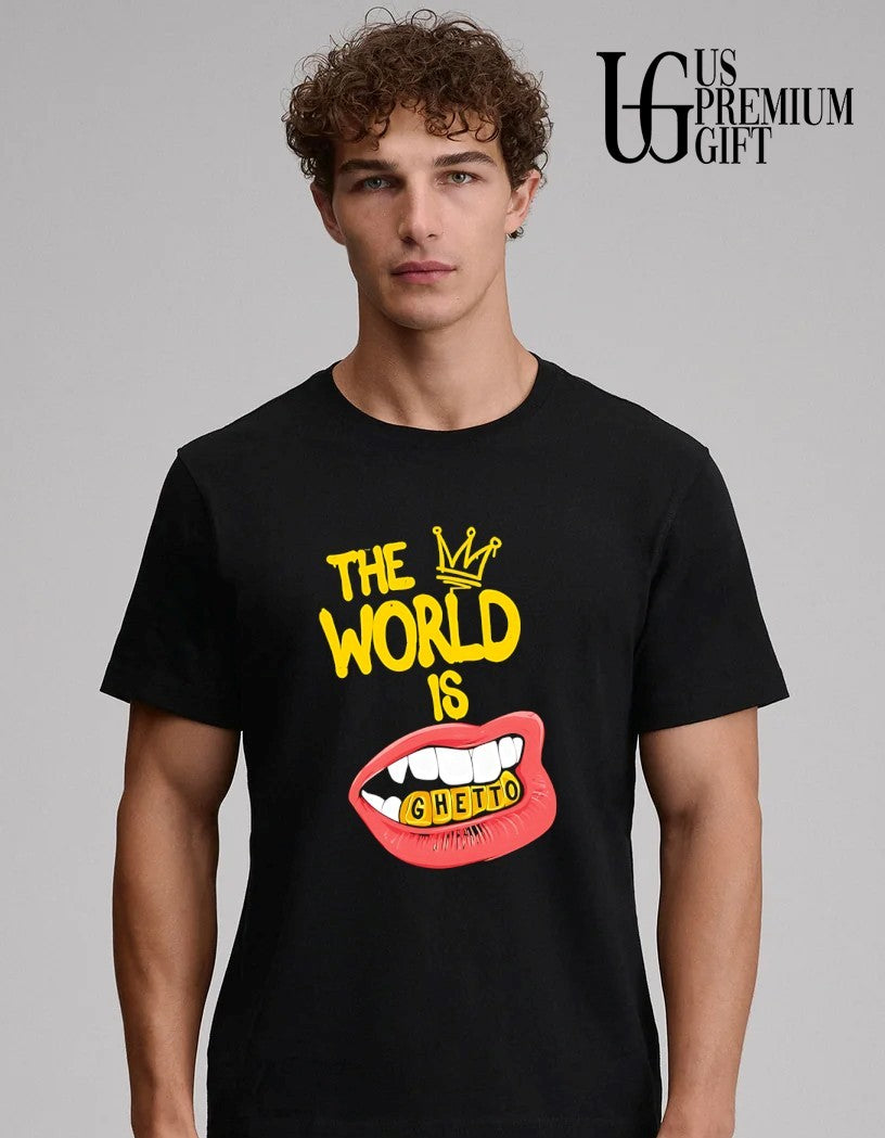 The World Is Ghetto with Gold Grillz Hip Hop Culture shirt